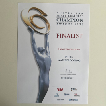 Hills Waterproofing Named Finalist – Australian Small Business Champion Awards 2026